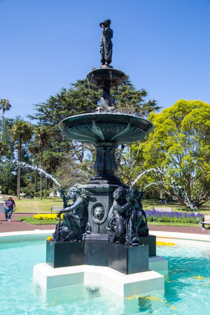 New Zealand: Albert Park in Auckland The ornate water fountain at the centre of Albert Park, a tranquil oasis in the middle of Auckland since the 1880’s. albert park stock pictures, royalty-free photos & images