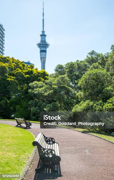 New Zealand Albert Park In Auckland Stock Photo - Download Image Now - Albert Park, Auckland, Bench