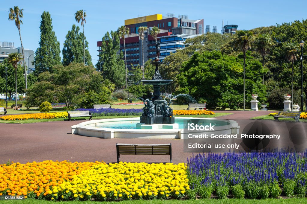 New Zealand: Albert Park in Auckland The scenic Albert Park in central Auckland, a respite from city life since the 1880’s. Auckland Stock Photo