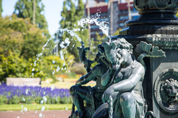 New Zealand: Albert Park in Auckland The ornate water fountain at the centre of Albert Park, a tranquil oasis in the middle of Auckland since the 1880’s. albert park stock pictures, royalty-free photos & images