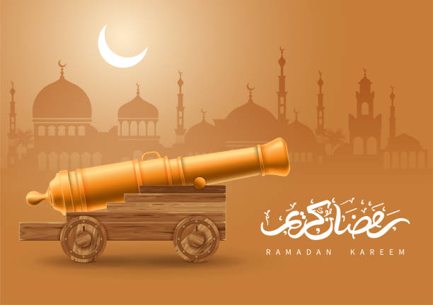 ramadan kareem celebration greeting design - city of post stock illustrations