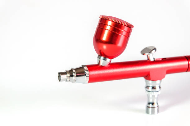 istock Red airbrush spray tool for paintingg hobby or work for art . 1212553540