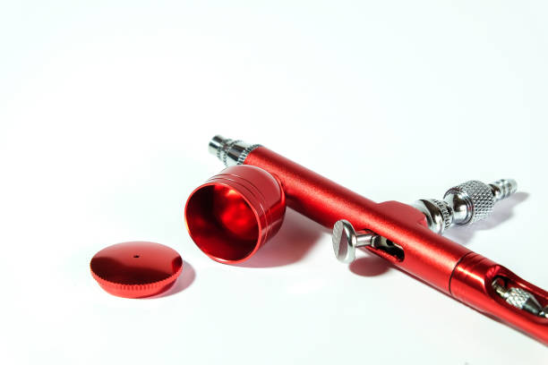 istock Red airbrush spray tool for paintingg hobby or work for art . 1212553544