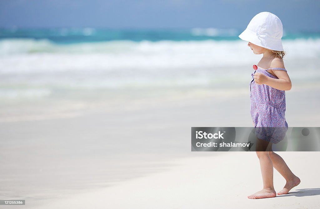 Little cute girl at beach  Beach Stock Photo