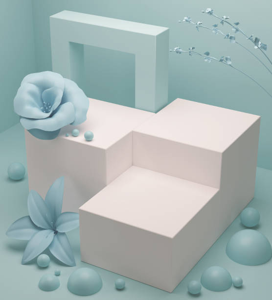 istock abstract geometric shape pastel color scene minima. 1212554664