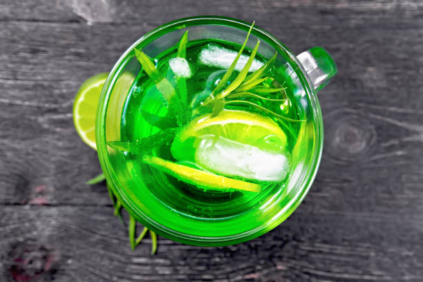 istock Lemonade Tarragon in goblet on board top 1212554886