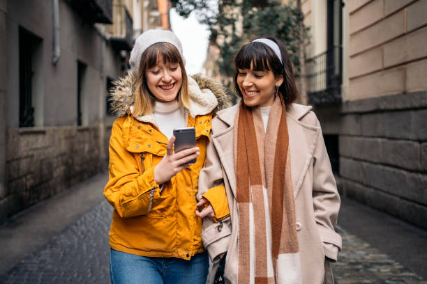 istock Two caucasian girls having fun 1212556989