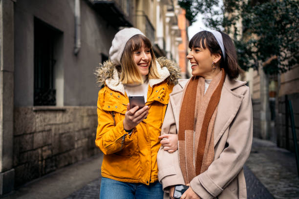 istock Two caucasian girls having fun 1212557002