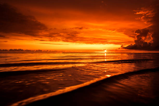 istock Aferglow and Red sunset at the Sea 1212557282