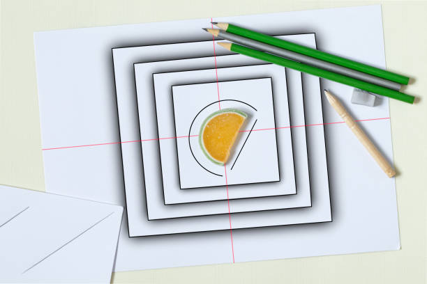 istock Marmalade orange slice drawn on the podium. 1212560416