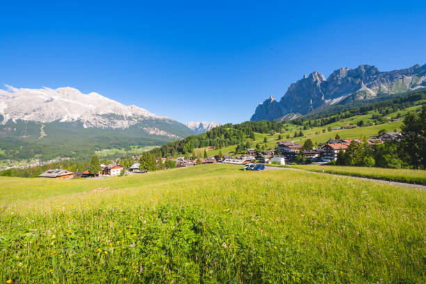 istock Scenic over Famous Panoramic view in the Dolomites, Italy landscape 1212560875