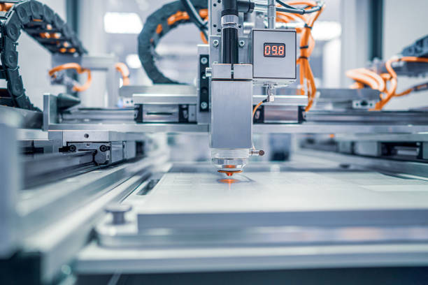 istock Metalworking CNC lathe milling machine. Cutting metal modern processing technology. 1212563308
