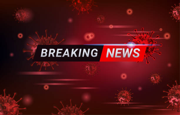 Breaking News report COVID-19, Corona virus outbreak and influenza in 2020. Alert Covid-19 strain cases as a pandemic. Disease cells illustration concept with red background. Breaking News report COVID-19, Corona virus outbreak and influenza in 2020. Alert Covid19 strain cases as a pandemic. Disease cells illustration concept with red background. disease vector stock illustrations