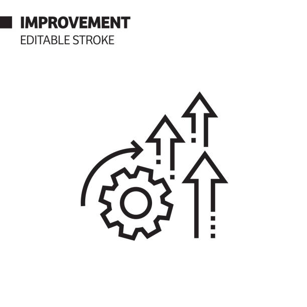 illustrations, cliparts, dessins animés et icônes de icône de ligne d’amélioration, illustration de symbole de vecteur de contournement. pixel perfect, course modifiable. - optimize