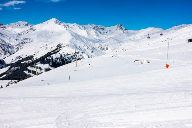 istock skiing in winter landscape 1212572177