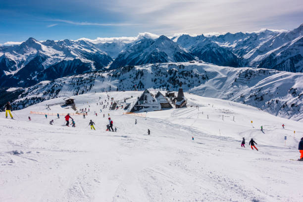 skiing in winter landscape
