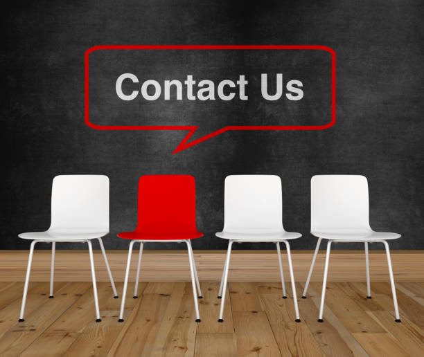 istock Contact us communication concept on blackboard 1212573884