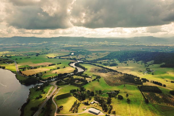 Shoalhaven River in Australia across the country side stock photo