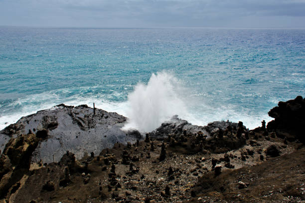 istock Live Eruption at Halona Blowhole 1212575253