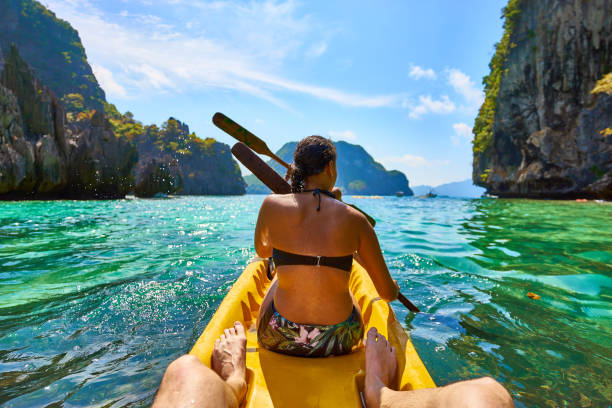 istock Woman kayaking in 