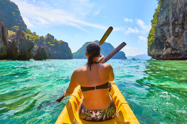 istock Woman kayaking in 