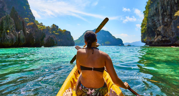 istock Woman kayaking in 