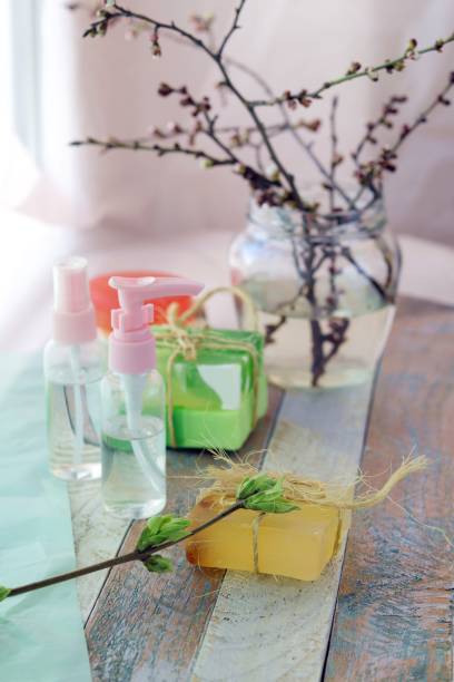 istock Soap, antiseptic liquid, aromatic oil for hygienic procedures 1212577761