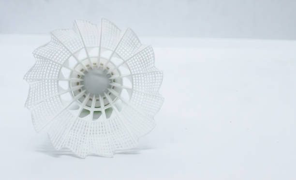 istock Light weight white badminton shuttle cock round shape 1212580925