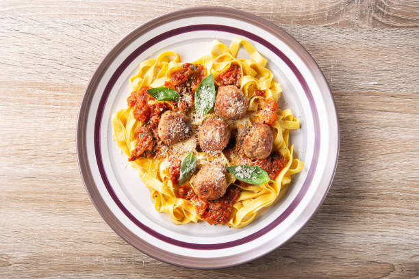 istock italian pasta tagliatelle with meat balls 1212583888