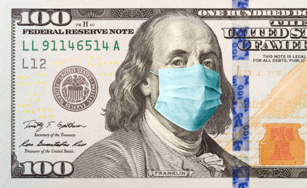 istock One Hundred Dollar Bill With Medical Face Mask on Benjamin Franklin 1212586373