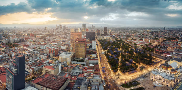 Vista aerea di Città del Messico da Torre Latinoamericana - foto stock