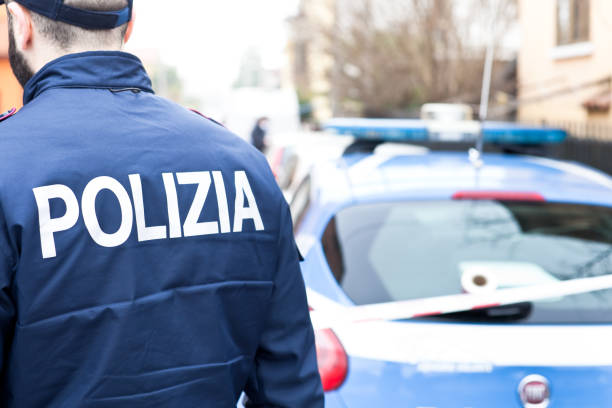 Italian Policemen in Padua stock photo