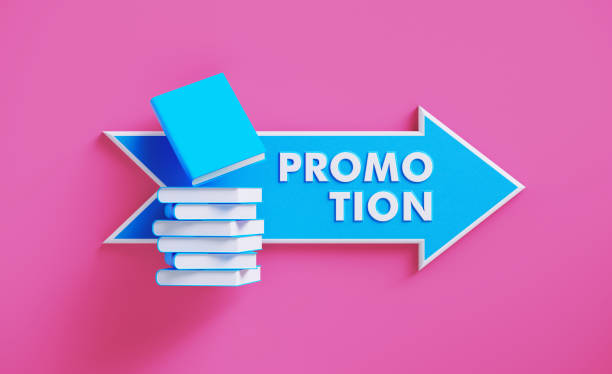 Book Stack Sitting over A Blue Arrow Shaped Directional Sign on Pink Background