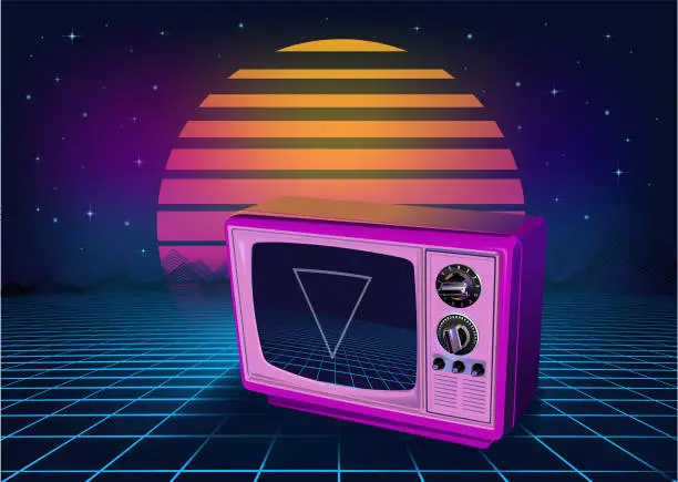 Vector illustration of Retro neon Background