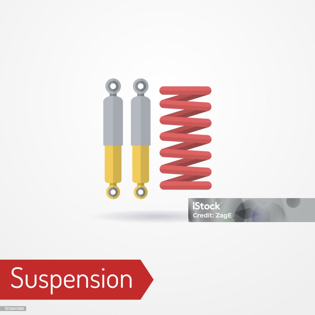 Shock Spring Vector Car Spring And Shock Absorber Flat Vector Image Stock Illustration ...