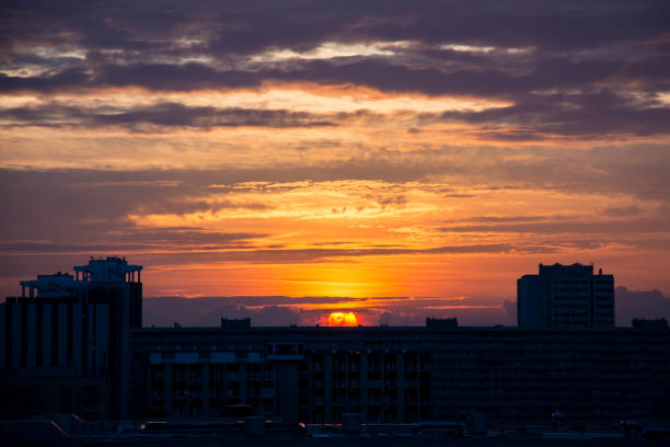 istock Beautiful sunset over the city. 1212602531