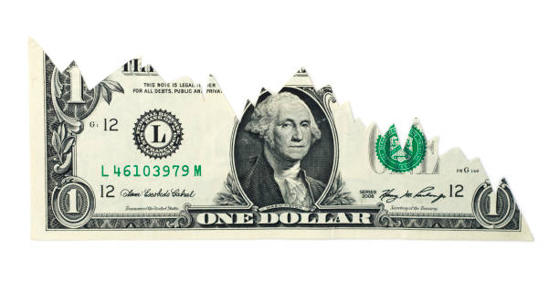 falling dollar chart - zwakte stockfoto's en -beelden