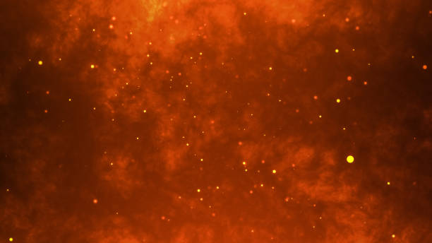 animazione di fuoco epica con scintille volanti. sfondo drammatico - red hot foto e immagini stock