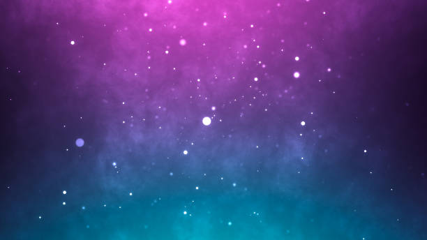 ネオン粒子の背景。ブルーピンクの抽象的な光る空間 - party lights ストックフォトと画像