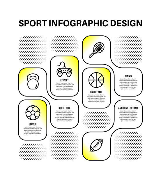 Infographic design template with sport keywords and icons Infographic design template with sport keywords and icons evolution volleyball stock illustrations
