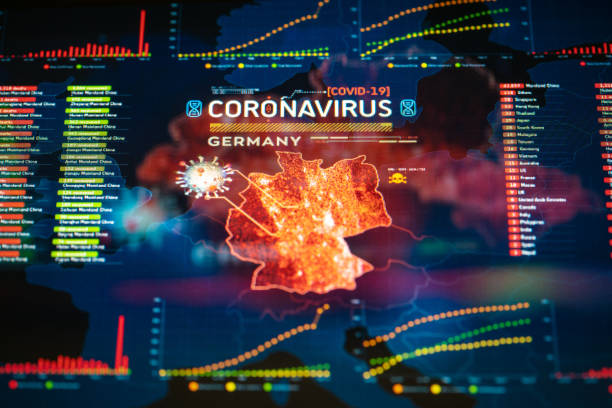 coronavirus-ausbruch in deutschland - deutschland grafiken stock-fotos und bilder