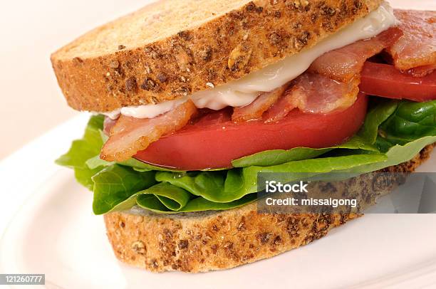 Blt Sandwich Stock Photo - Download Image Now - 7-Grain Bread, Bacon, Bacon Lettuce And Tomato