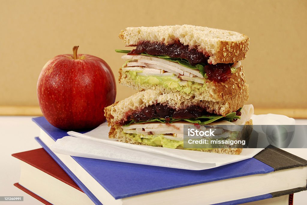 Comida escolar serie: Sándwich de Turquía - Foto de stock de Almuerzo en lonchera libre de derechos