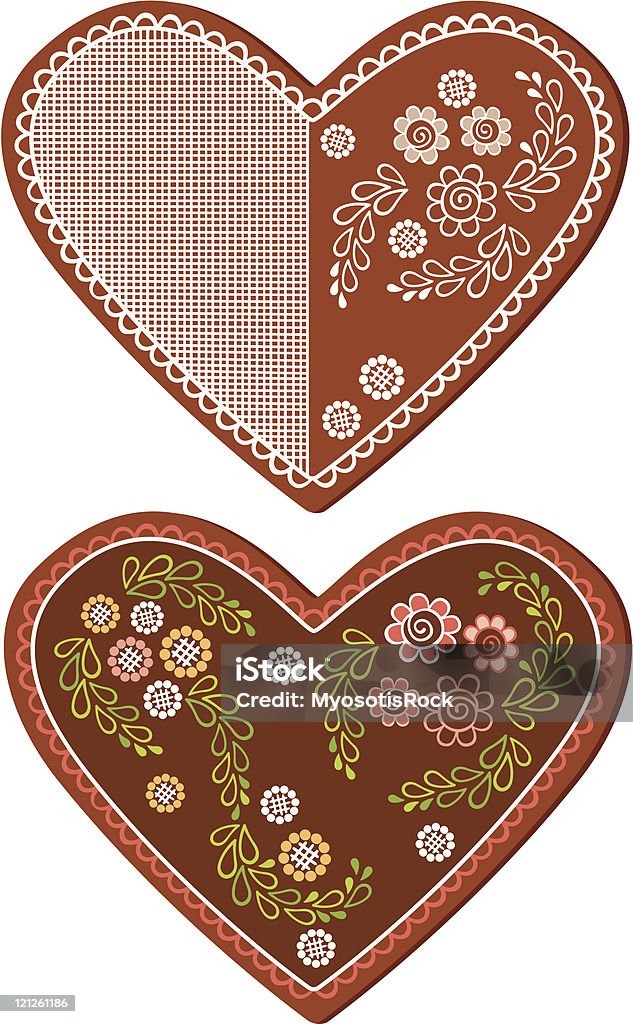 Coeur en pain d'épice - clipart vectoriel de Aliment libre de droits