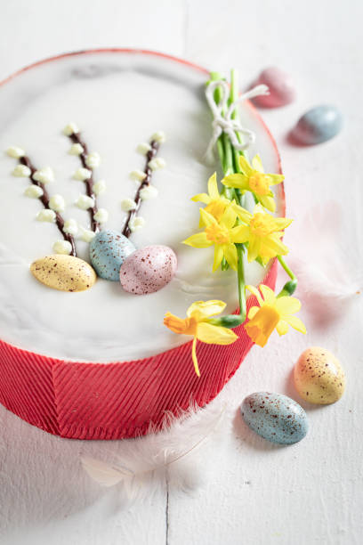 istock Easter Cheesecake in the shape of an egg 1212613767