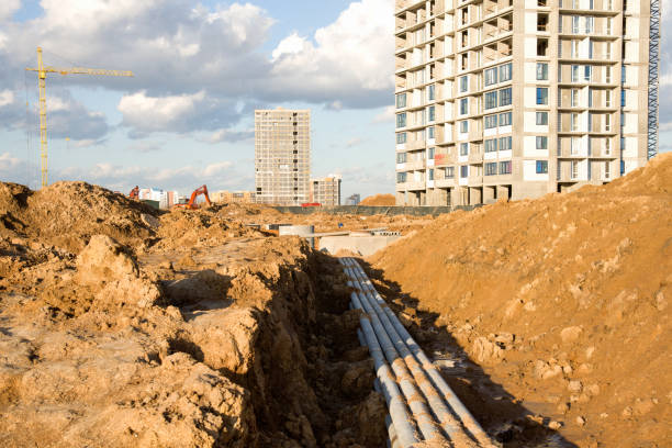 istock Construction of main water supply pipeline 1212613803