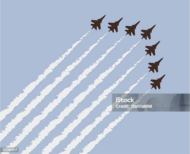 Ilustración de Vector Avión Muestran y más Vectores Libres de Derechos de Avión de caza - Avión de caza, Exhibir, Actuación - Representación