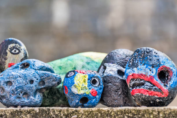 Funny Painted Pebbles Family