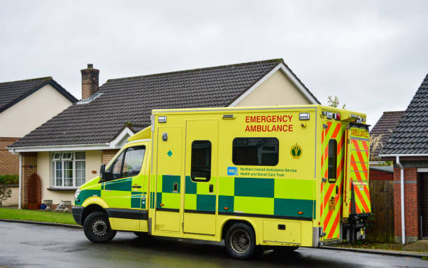 Ambulance in Northern Ireland stock photo