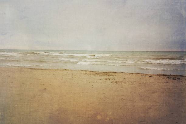 istock Winter beach scene lake canvas 1212628119